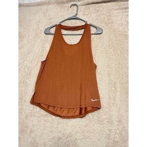 Nike Dri Fit Tank Top Womens Orange Mesh Athletic Workout Size M
